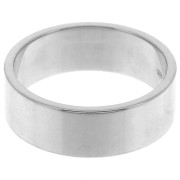 7mm 925 Sterling Silver Ring - Size 59 - Rhodium x1|raw }}