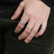 7mm 925 Sterling Silver Ring - Size 59 - Rhodium x1