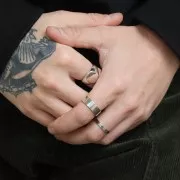 7mm 925 Sterling Silver Ring - Size 59 - Rhodium x1