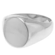 15mm 925 sterling silver Oval signet ring - Size 64 - Rhodium x1
