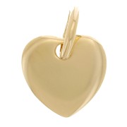 10mm Heart pendant with closed ring - 3-micron gold-plated x1