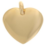19x20mm Heart pendant with closed ring - 3-micron gold-plated x1|raw }}