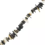 10-14mm Chip beads - Shell - Black x 38 cm