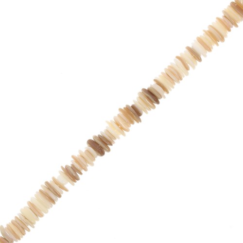 5-9mm Round irregular heishi beads - Shell - Natural x 39cm