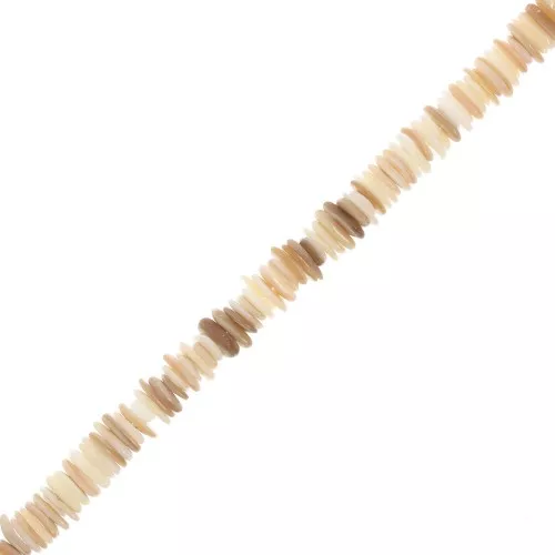 5-9mm Round irregular heishi beads - Shell - Natural x 39cm