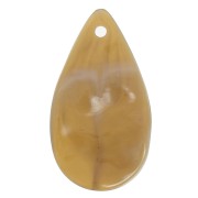 30x17mm Pendants wavy acrylic drops - Marbled Brown - White x6