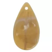 30x17mm Pendants wavy acrylic drops - Marbled Brown - White x6