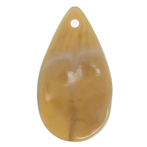 30x17mm Pendants wavy acrylic drops - Marbled Brown - White x6