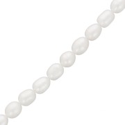 Rice grain freshwater pearls - 8x6 mm - Grade A White x15