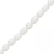Rice grain freshwater pearls - 8x6 mm - Grade A White x15