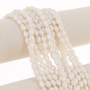 Rice grain freshwater pearls - 8x6 mm - Grade A White x15