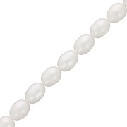 Rice grain freshwater pearls - 8x7 mm - Grade A White x10
