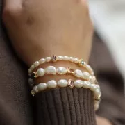 Rice grain freshwater pearls - 5x4 mm - Grade AA- White x10