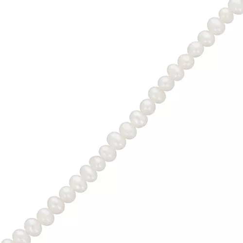3x2.5mm Round flattened irregular freshwater pearls - Grade AA+ White x20