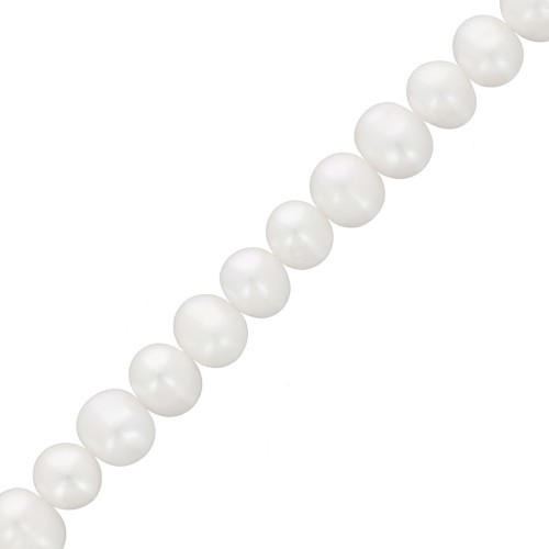 8x7mm Irregular baroque freshwater pearls - Grade A White x4