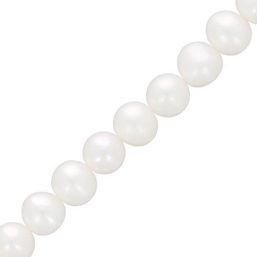 6.5x7mm Flattened round freshwater pearls - Grade AA- White x6