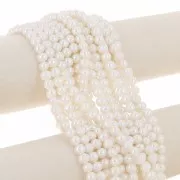 6.5x7mm Flattened round freshwater pearls - Grade AA- White x6