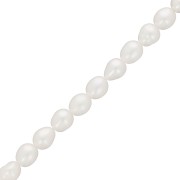 Rice grain freshwater pearls - 6x5 mm - Grade AA- White x10|raw }}