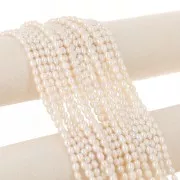 Rice grain freshwater pearls - 6x5 mm - Grade AA- White x10