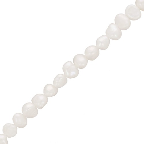 5mm Irregular baroque freshwater pearls - Grade AA White x10