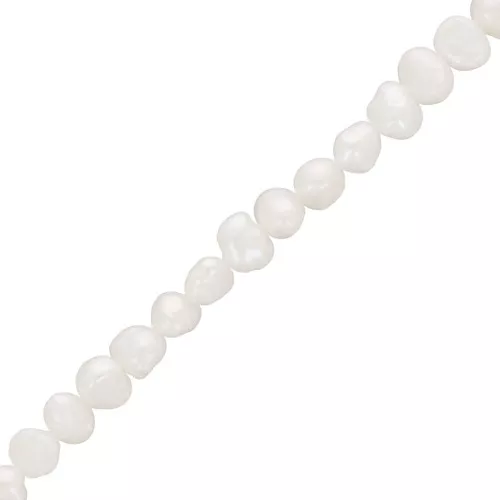 5mm Irregular baroque freshwater pearls - Grade AA White x10
