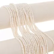 4x3mm Oval irregular baroque freshwater pearls - Grade AA White x8
