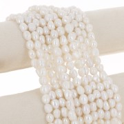 10x8mm Irregular baroque freshwater pearls - Grade AA White x8