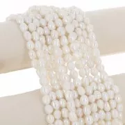 10x8mm Irregular baroque freshwater pearls - Grade AA White x8