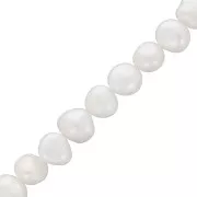 10x9mm Irregular oval baroque freshwater pearls - Grade AA White x6