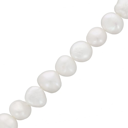 10x9mm Irregular oval baroque freshwater pearls - Grade AA White x6