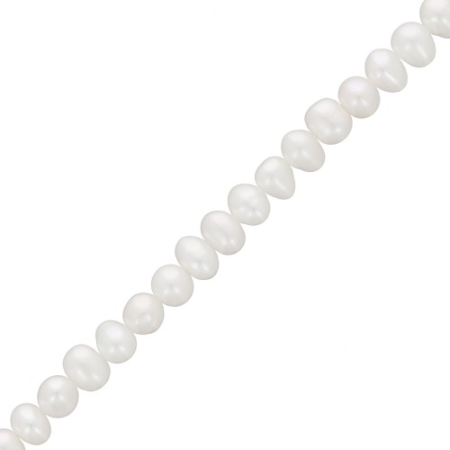 Irregular oval baroque freshwater pearls 4.5x4 mm - Grade AA White x10