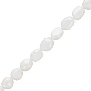7x6mm Irregular baroque freshwater pearls - Grade AA White x10