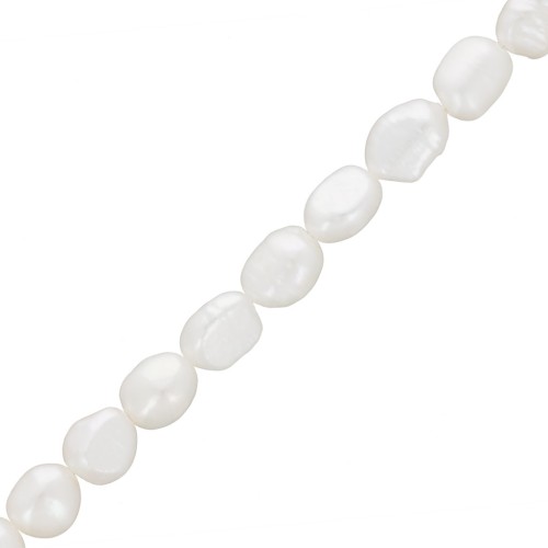 7x6mm Irregular baroque freshwater pearls - Grade AA White x10