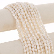 7x6mm Irregular baroque freshwater pearls - Grade AA White x10