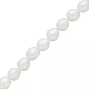 8x7mm Irregular oval freshwater pearls - Grade AAA White x4