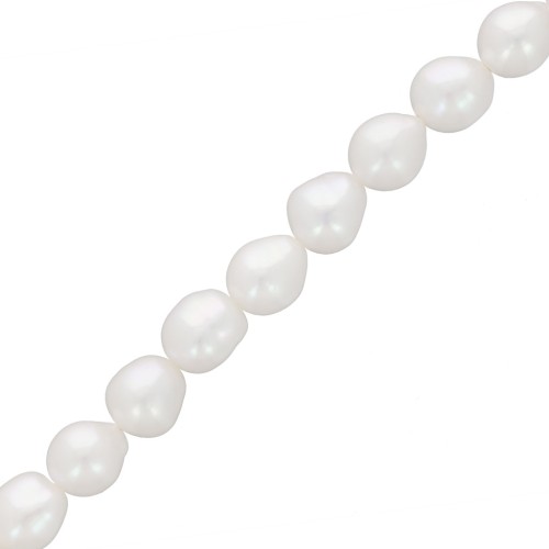 8x7mm Irregular oval freshwater pearls - Grade AAA White x4