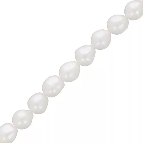8x7mm Irregular oval freshwater pearls - Grade AAA White x4