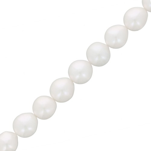 9mm Round irregular freshwater pearls - Grade AA+ White x4