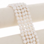 9mm Round irregular freshwater pearls - Grade AA+ White x4