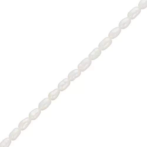 Rice grain freshwater pearls - 3.5x2.5 mm - Grade AA White x20