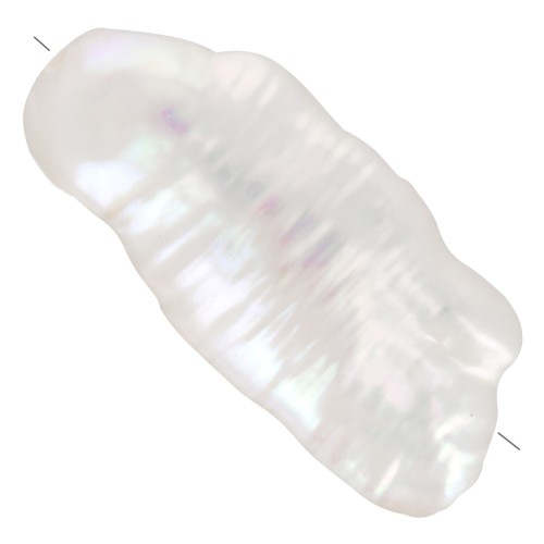 17mm to 20mm Biwa Irregular Freshwater Pearl - Grade AA White x1