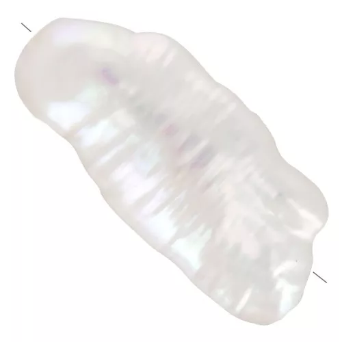 17mm to 20mm Biwa Irregular Freshwater Pearl - Grade AA White x1