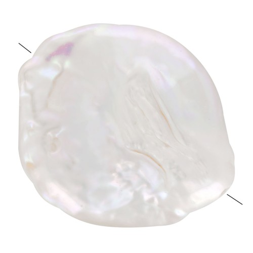 17mm Irregular freshwater pearl - round pallet - Grade AA- White x1