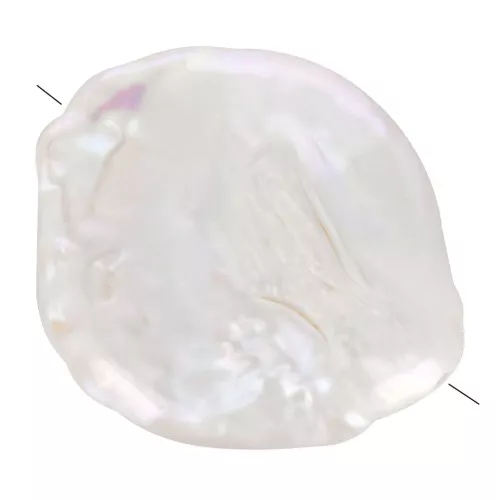 17mm Irregular freshwater pearl - round pallet - Grade AA- White x1