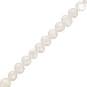 6mm Irregular baroque freshwater pearls - Grade AA White x36cm|raw }}