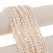 6mm Irregular baroque freshwater pearls - Grade AA White x36cm