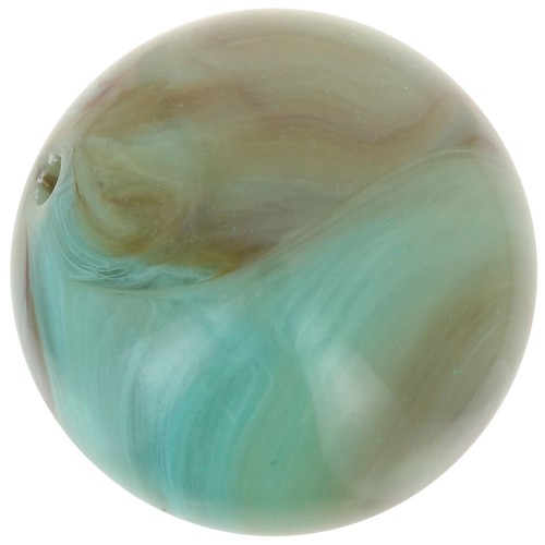 14 mm round beads in opaque resin - Marbled Turquoise x6