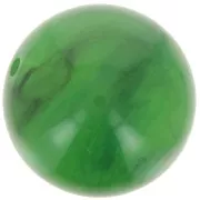 14 mm round beads in transparent resin - Marbled green x6