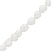 10x8mm Irregular baroque freshwater pearls - Grade AA White x39cm