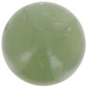 14 mm round beads in translucent resin - Mottled grey green x6